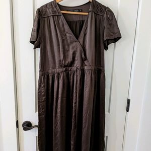 Christy Dawn Deep Brown Silk Dress